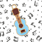 Eat. Sleep. Music. Repeat Necklace - Guitar/Ukulele (Blue)