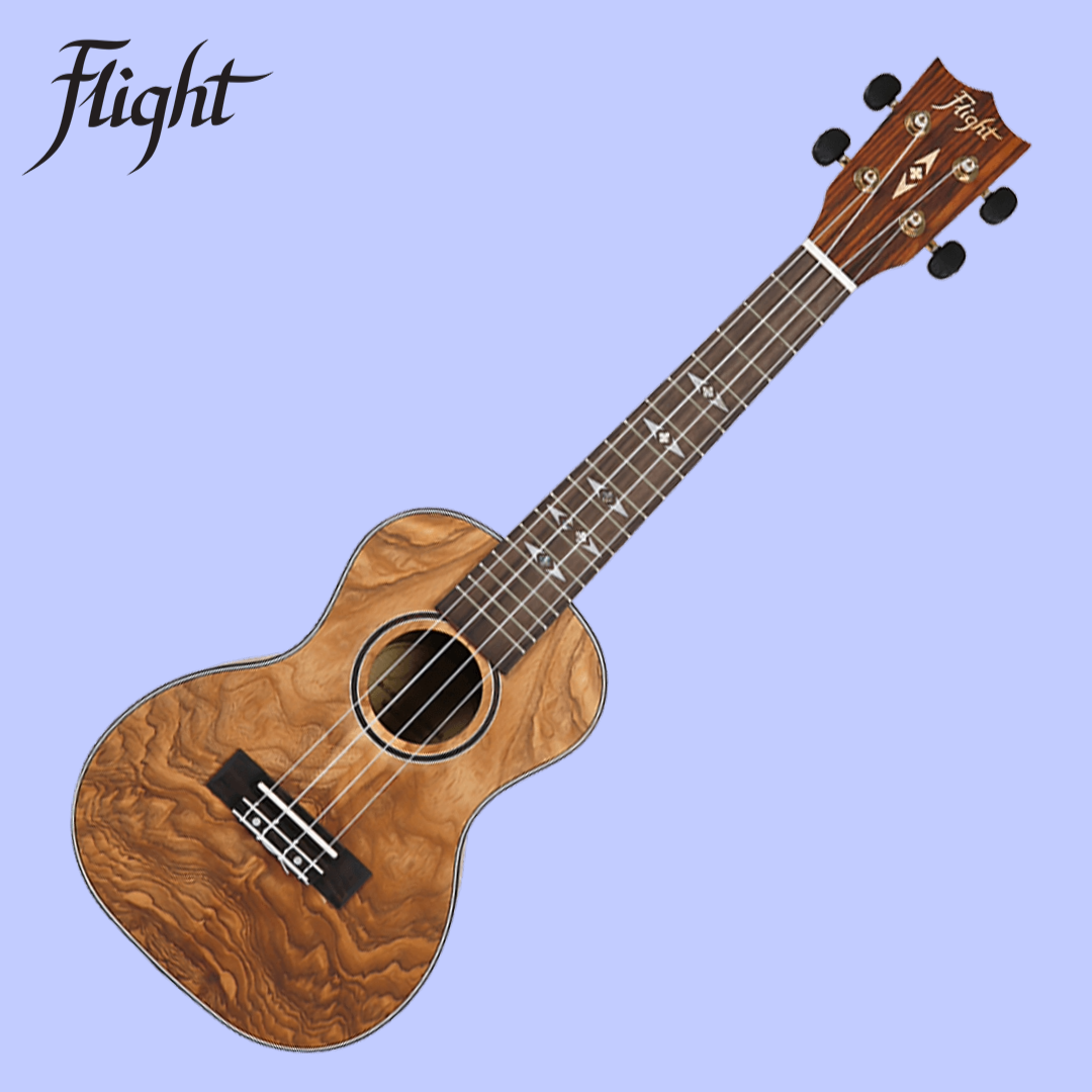 Flight DUC410 QA Quilted Ash Concert Ukulele with Padded Gig Bag