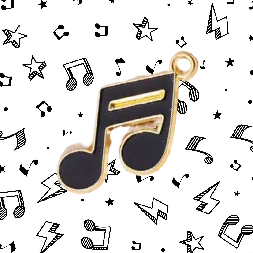 Life is Better With A Little Music Necklace - Double Quaver Note (Pink Cord)