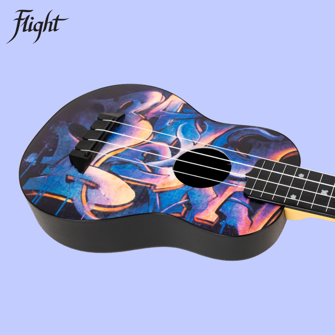 Flight TUS40 ABS Travel Soprano Ukulele Graffiti with Gig Bag
