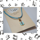 Eat. Sleep. Music. Repeat Necklace - Guitar/Ukulele (Blue)