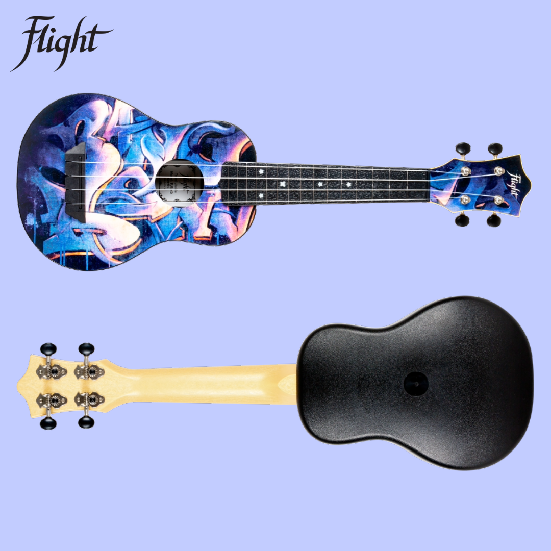 Flight TUS40 ABS Travel Soprano Ukulele Graffiti with Gig Bag