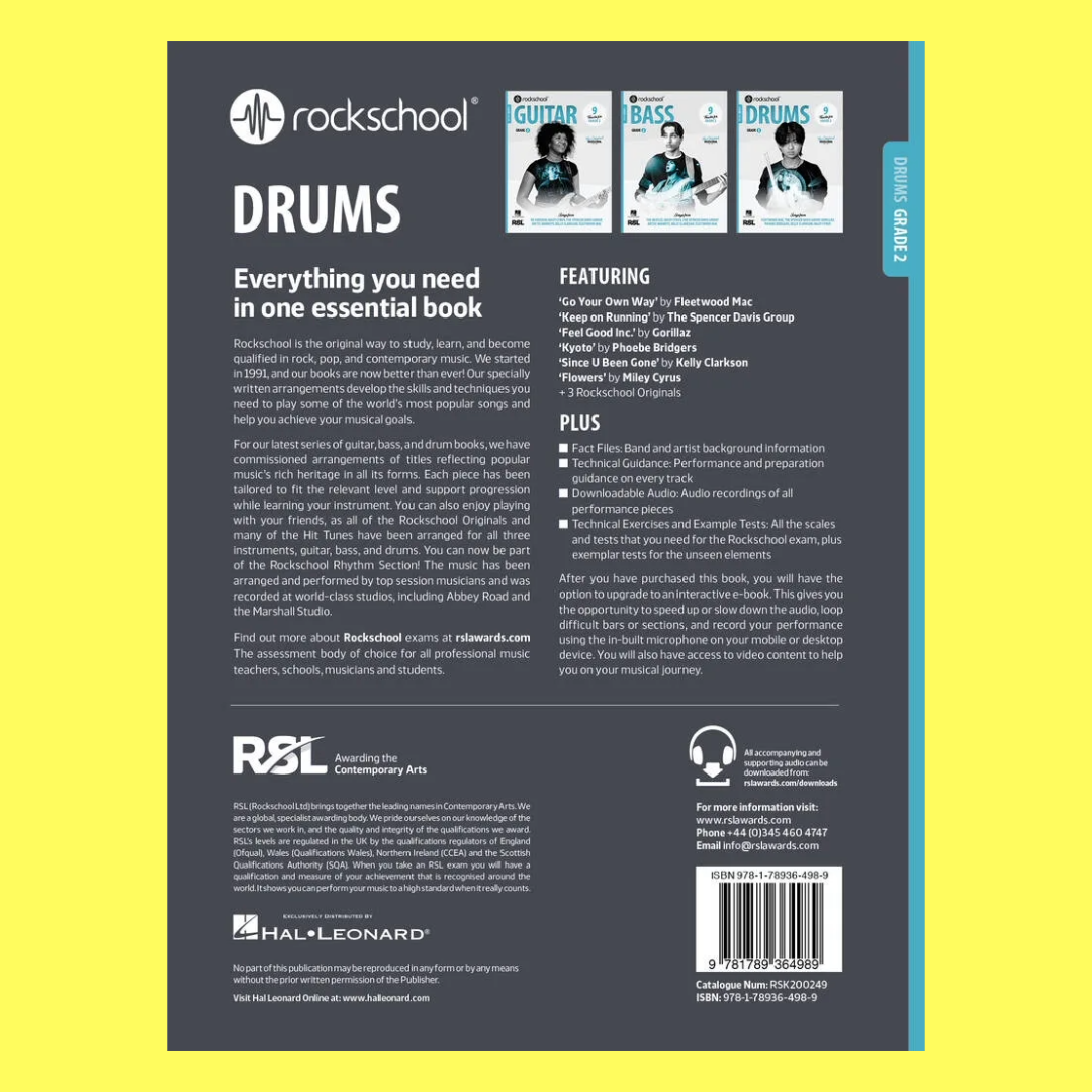 Rockschool Drums Grade 2 Book (2024+) New Edition