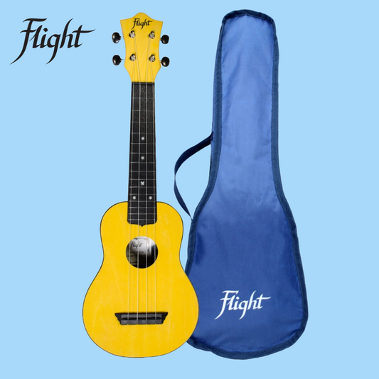 Flight TUS35 ABS Travel Soprano Yellow Ukulele with Gig Bag