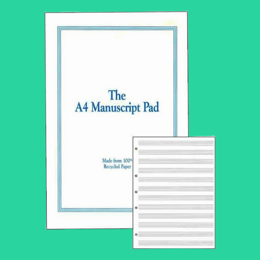 The A4 Manuscript Book - 12 Staves, Recycled Paper (50 pages)