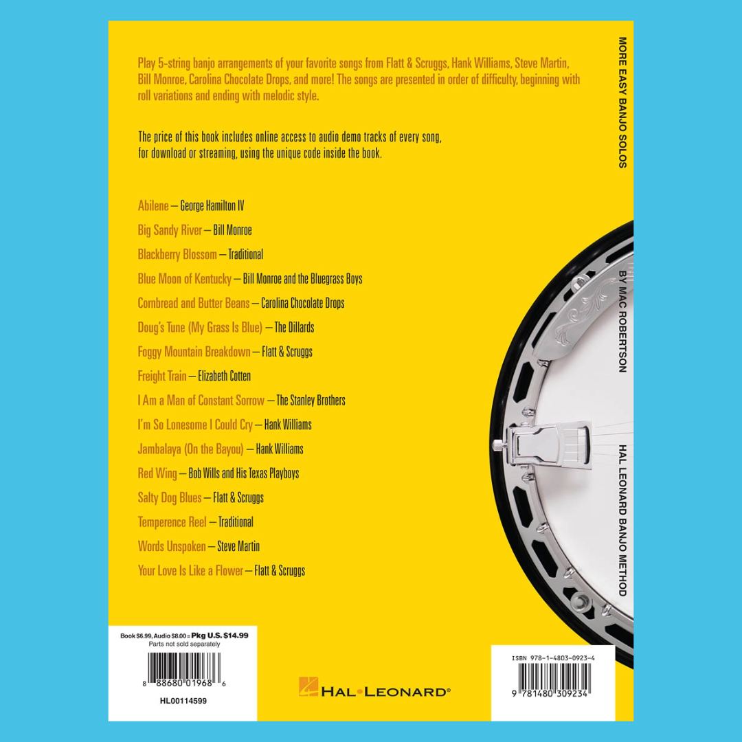 Hal Leonard Banjo Method - More Easy Banjo Solos Book (2nd Edition) Book/Ola