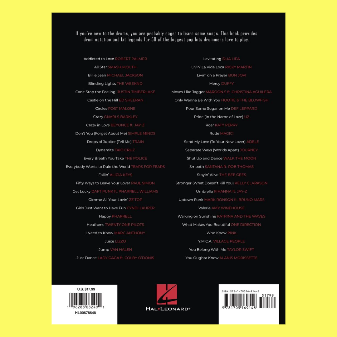 First 50 Pop Songs You Should Play on Drums Book
