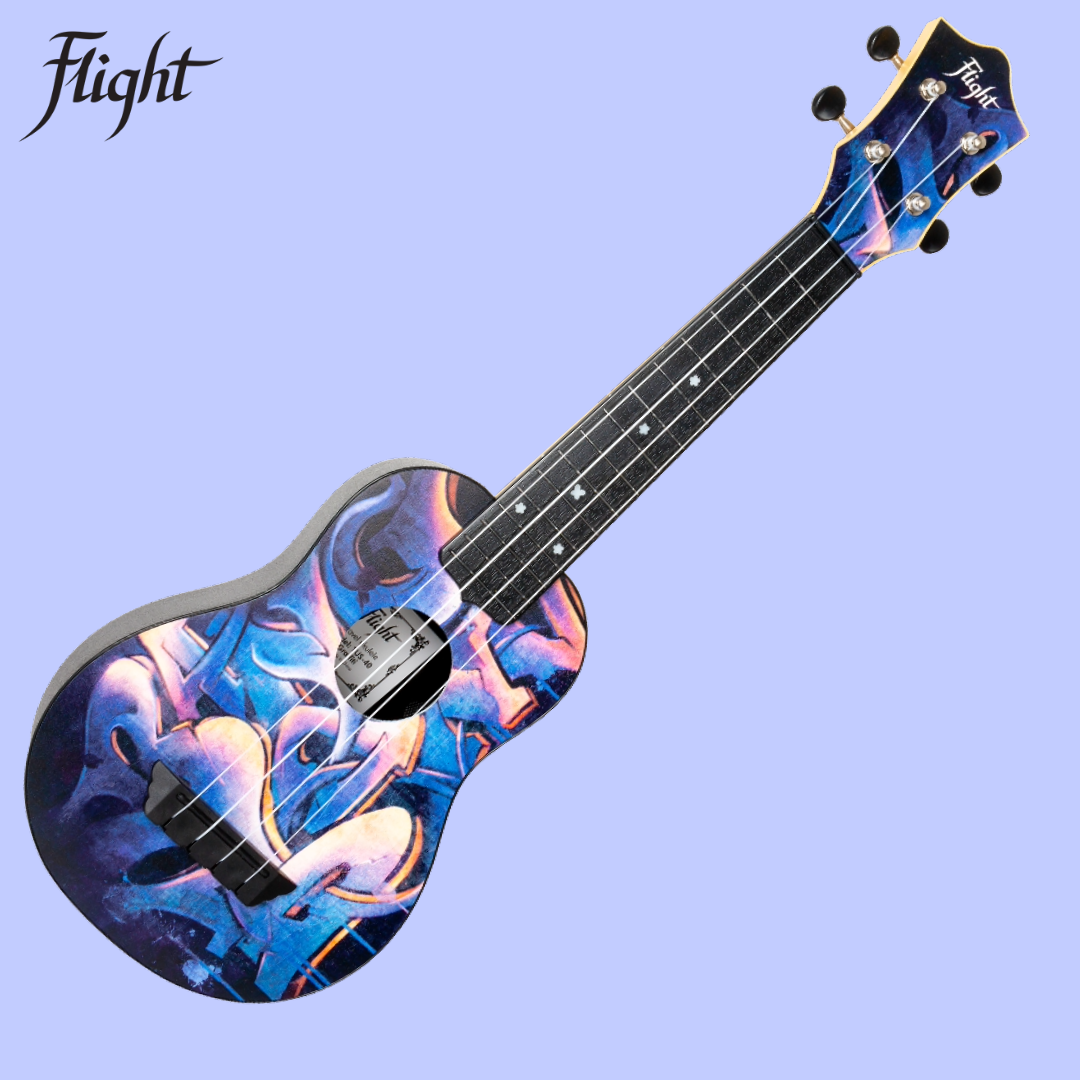 Flight TUS40 ABS Travel Soprano Ukulele Graffiti with Gig Bag