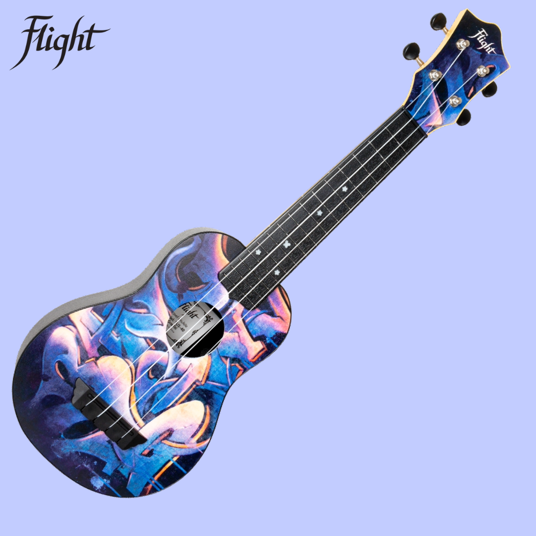 Flight TUS40 ABS Travel Soprano Ukulele Graffiti with Travel Bag