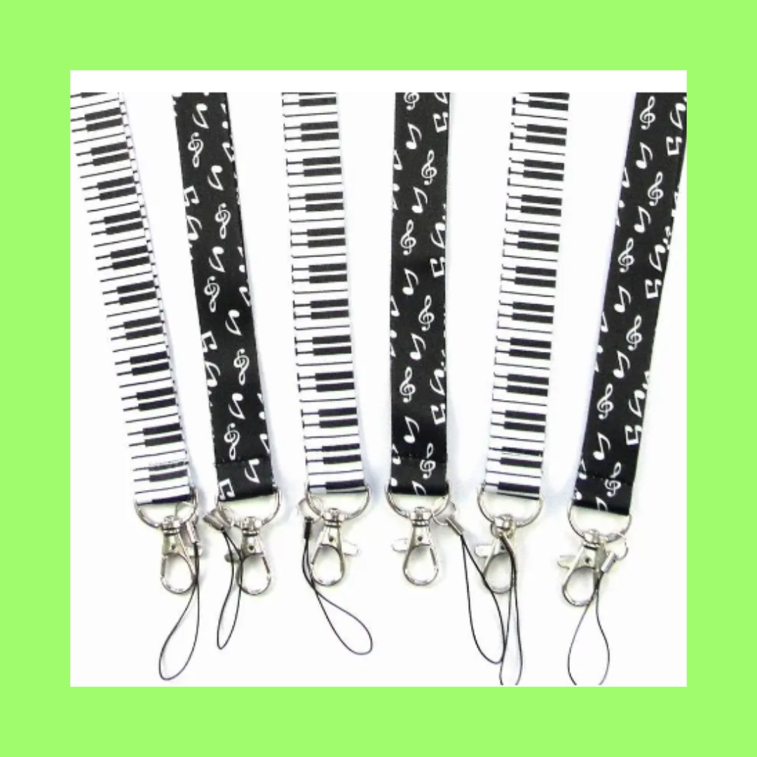 Piano Keys Treble Clef Lanyard -(45cm)