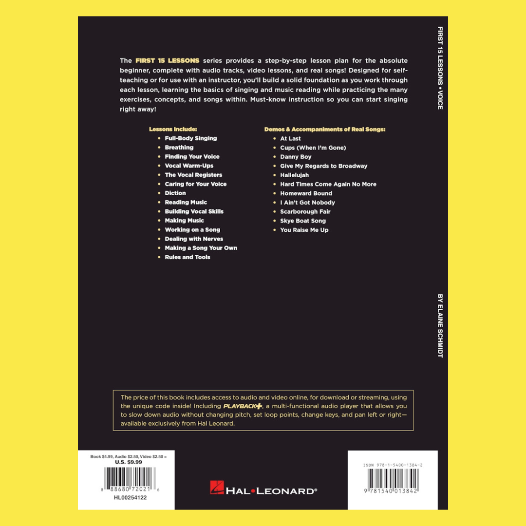 First 15 Lessons - Voice Pop Singer's Edition (Book/Olm)