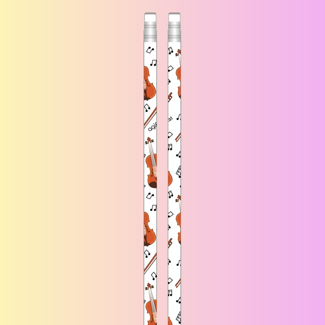 Violin Themed White Pencil