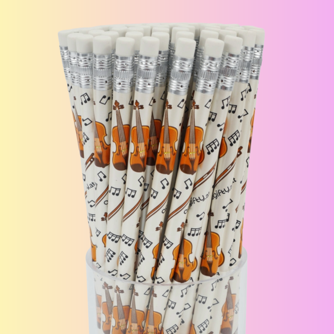 Violin Themed White Pencil