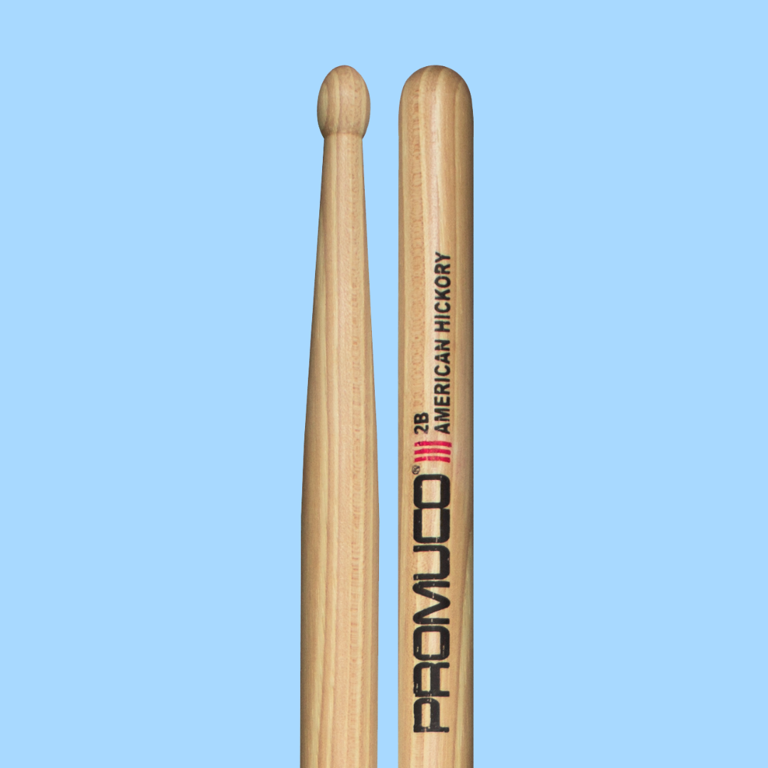 Promuco - American Hickory 2B Wooden Tip Drumsticks