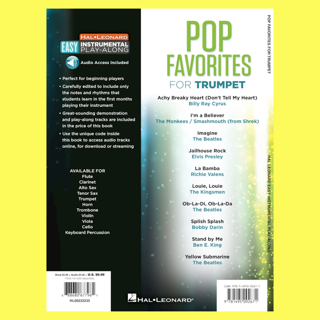 Pop Favorites For Trumpet Play Along Book/Ola