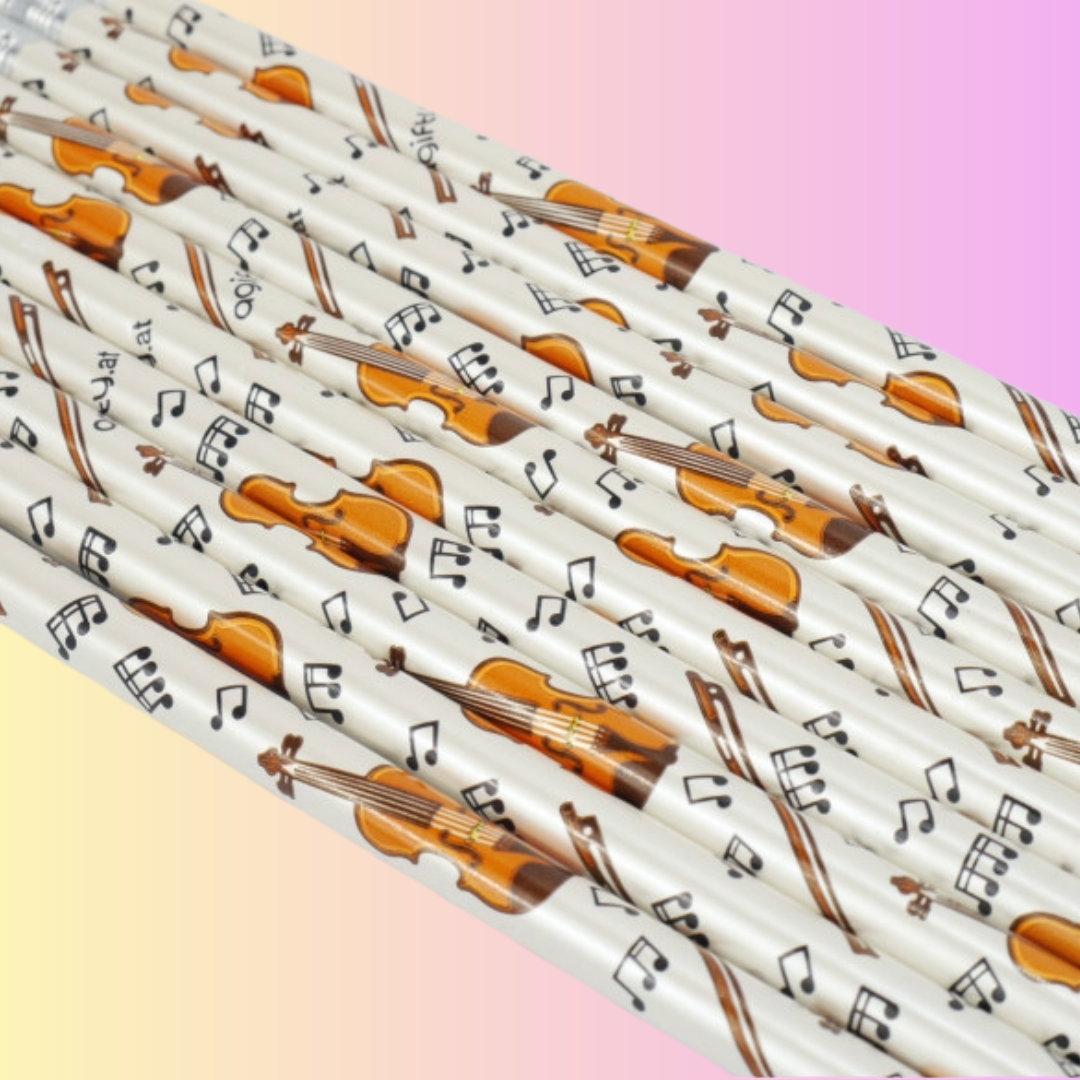 Violin Themed White Pencil