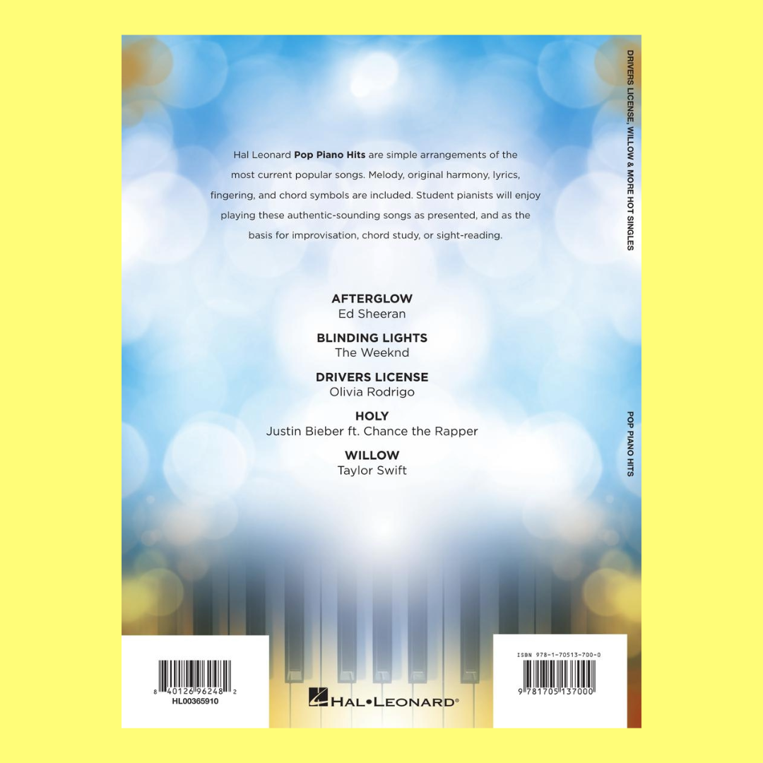 Pop Piano Hits - Drivers License, Willow & More Hot Singles Songbook