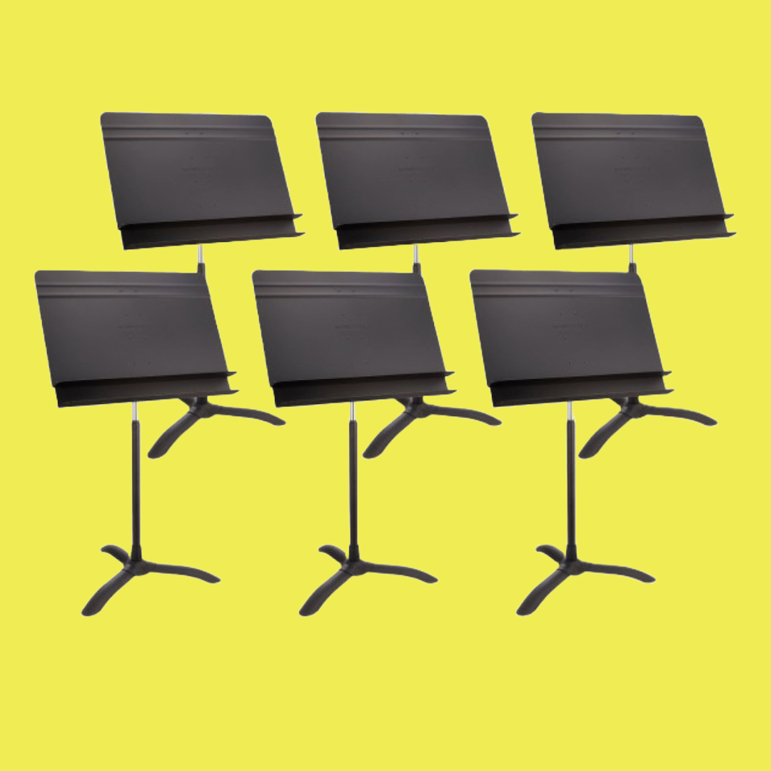 Manhasset Orchestral Short Shaft Concertino Music Stand in Black - Box of 6 Stands