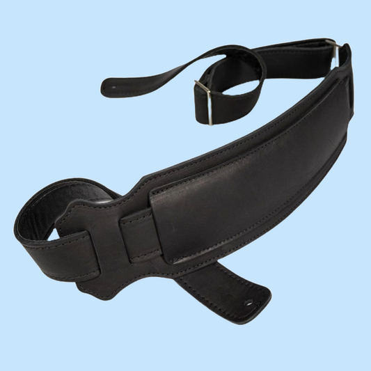 Franklin Vintage Black Glove Leather Bass Strap w/suede Backing and 3.5″ Shoulder Pad