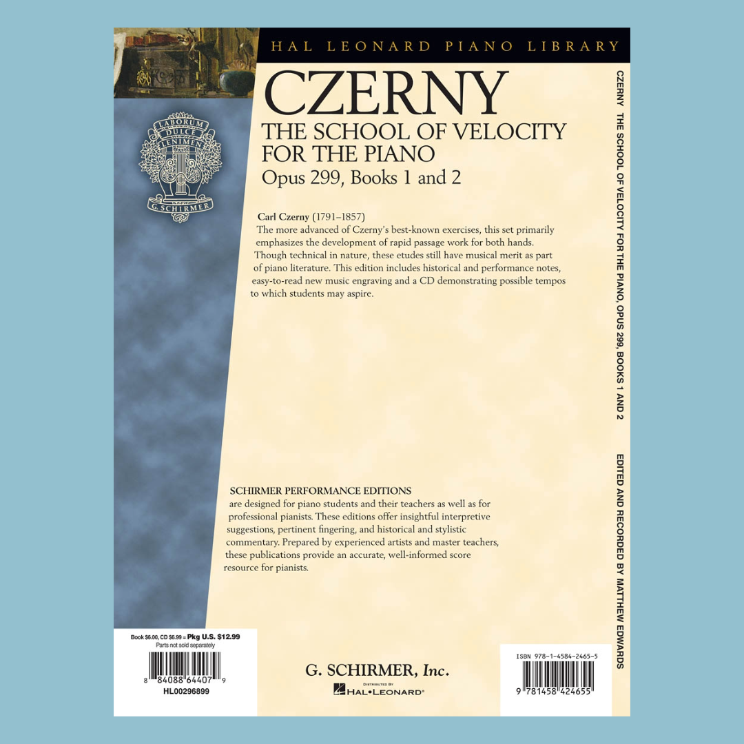 Carl Czerny - The School of Velocity for the Piano, Op. 299, Books 1 and 2 (Book/Ola)