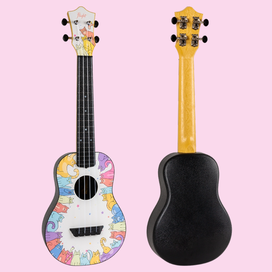 Flight TUC-Kitty Print Travel Concert Ukulele with Gig Bag