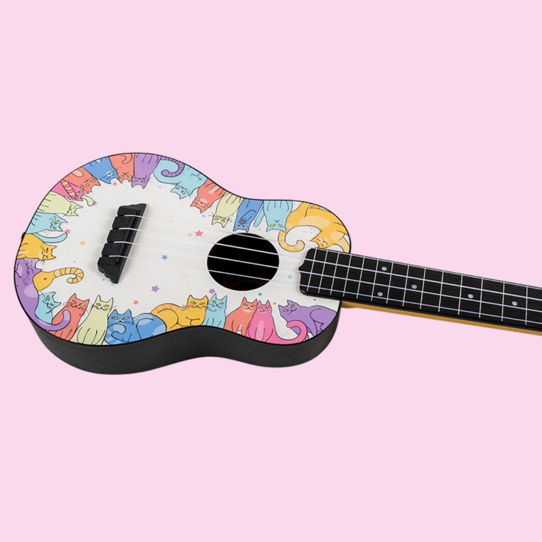 Flight TUC-Kitty Print Travel Concert Ukulele with Gig Bag