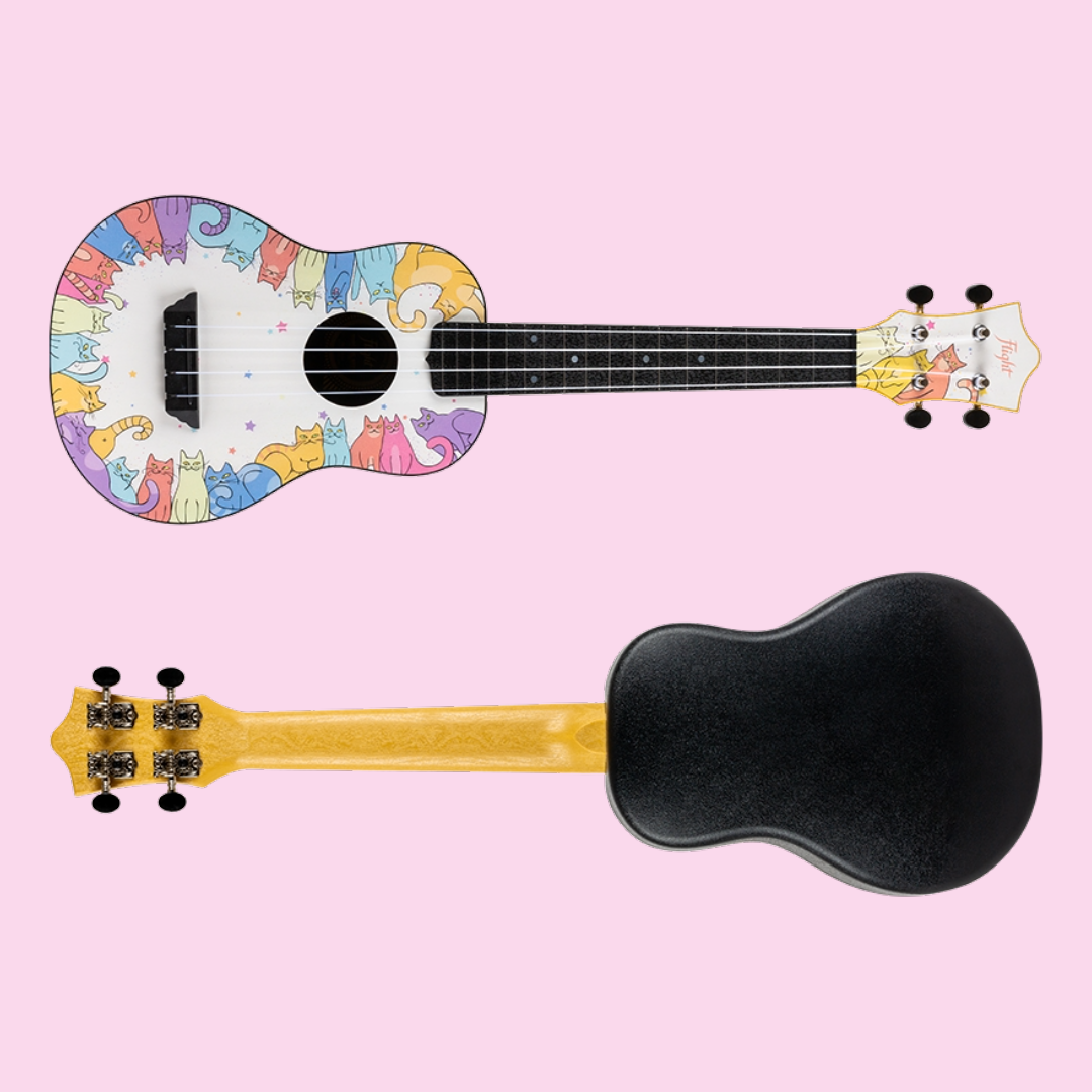 Flight TUC-Kitty Print Travel Concert Ukulele with Gig Bag
