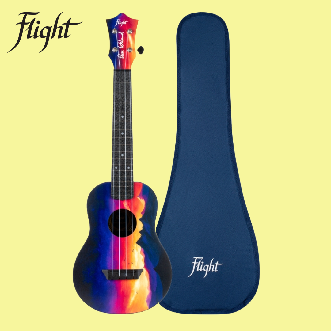 Flight TUC-EE Sunset Print Travel Concert Ukulele with Gig Bag