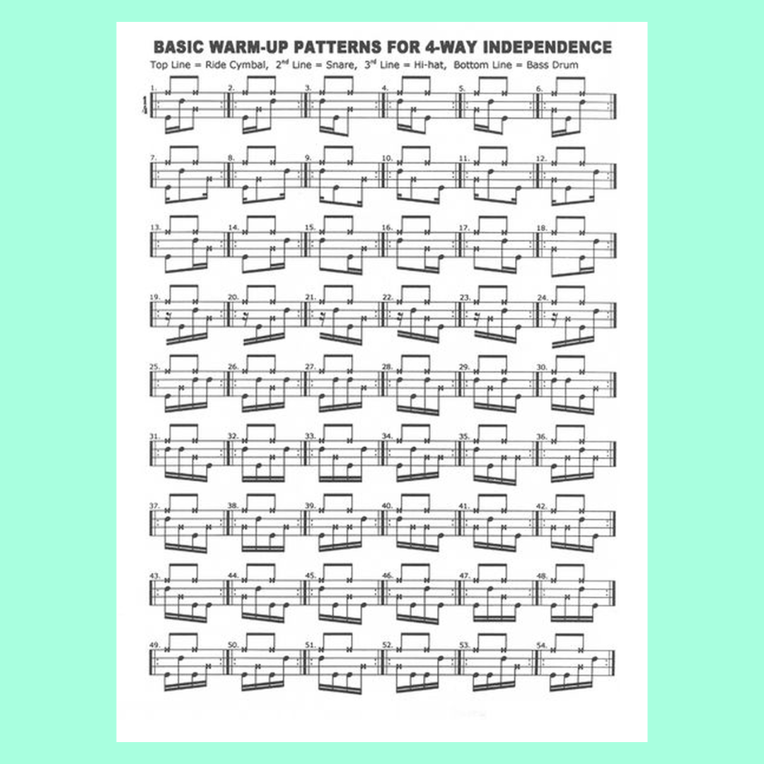 Four Way Independence For Rock Drumming Book