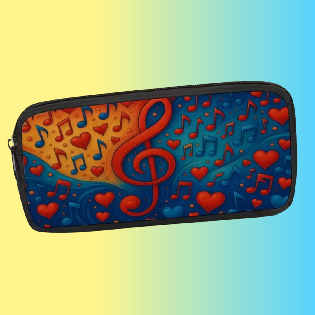 Red Treble Clef - Music Bag/Pencil Case