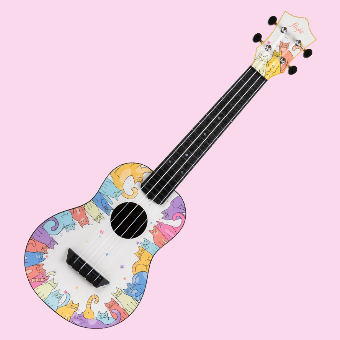 Flight TUC-Kitty Print Travel Concert Ukulele with Gig Bag