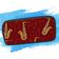 Red and Gold Saxophone Music Bag/Pencil Case