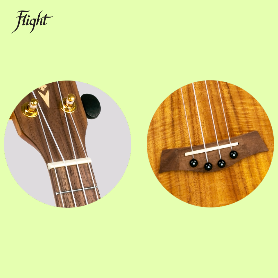 Flight DUS440 Soprano Acacia Ukulele Satin Finish with Gig Bag