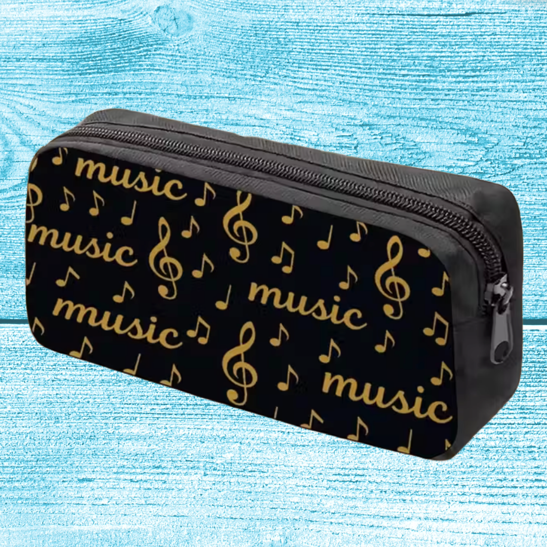 Gold and Black Music Bag/Pencil Case