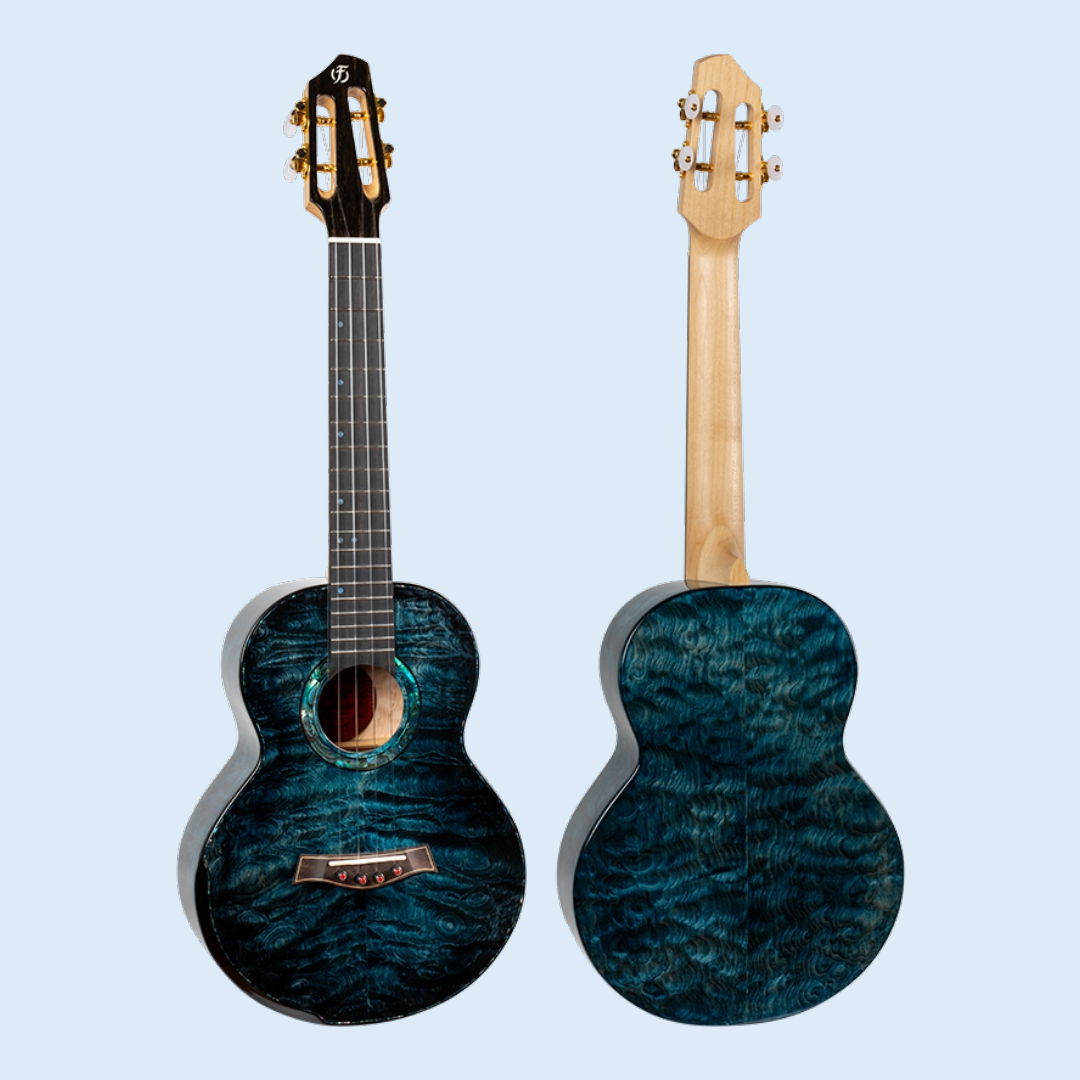 Flight A10QM Aqua Blue 10th Anniversary Tenor Ukulele with Deluxe Padded Gig Bag