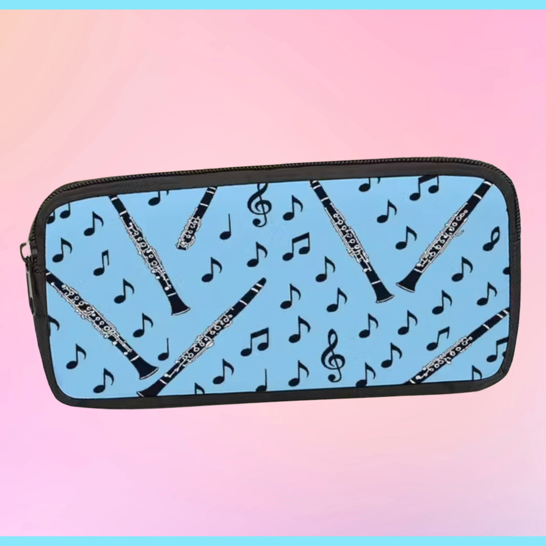 Light Blue Clarinet Music Bag/Pencil Case