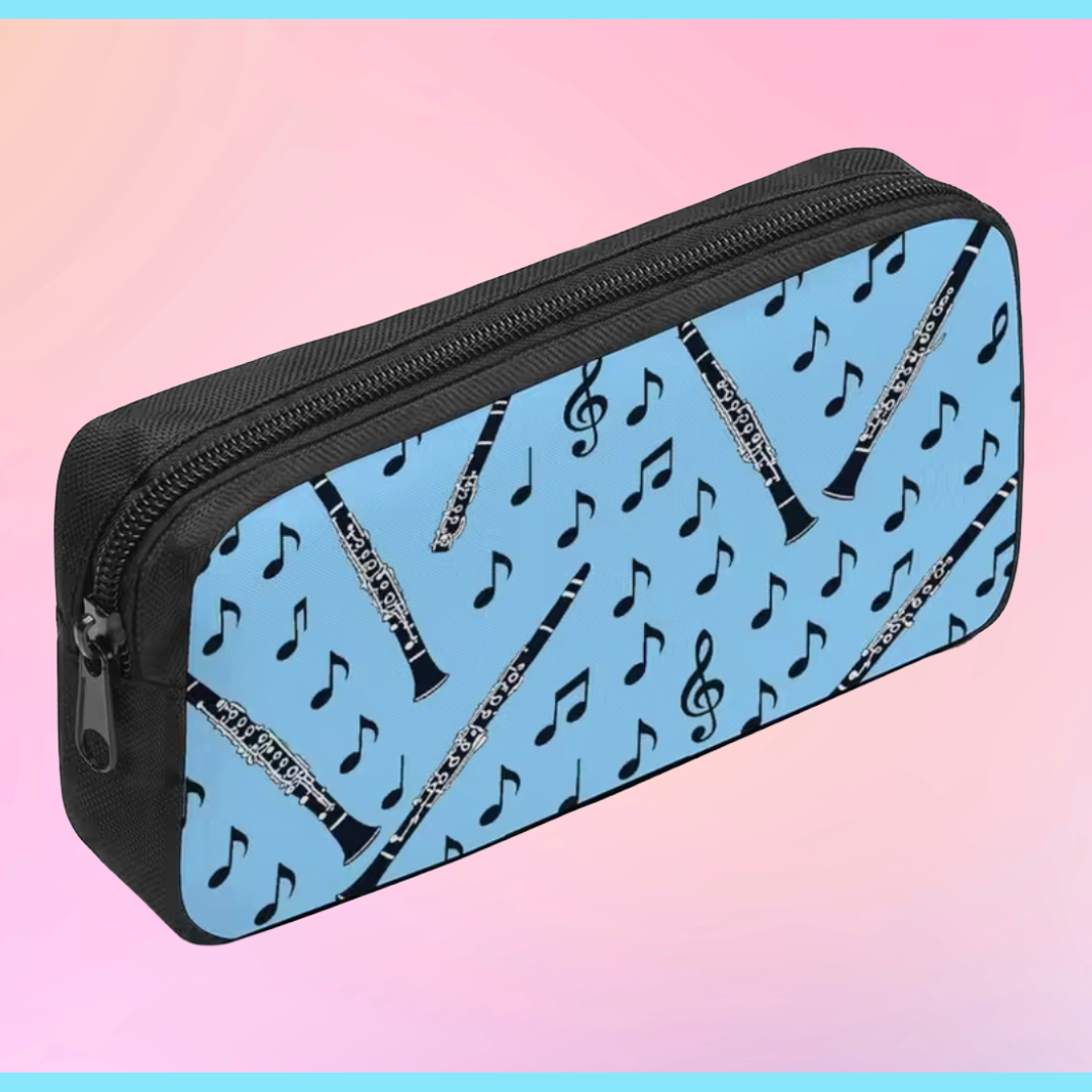 Light Blue Clarinet Music Bag/Pencil Case