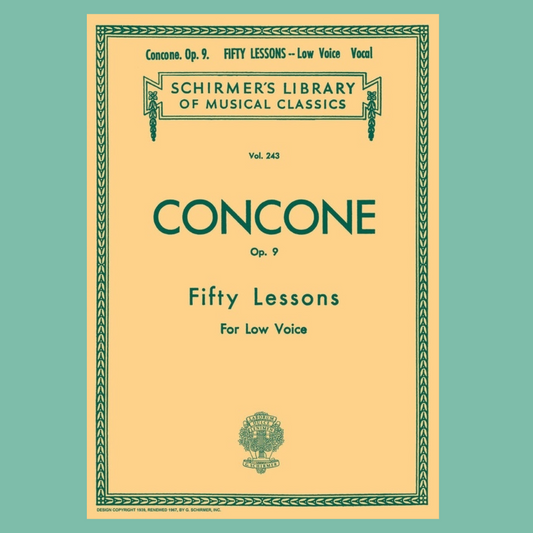 Concone - 50 Lessons Op. 9 Low Voice Book with Piano Accompaniment