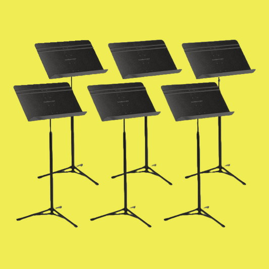 Manhasset Voyager Concertino Short Shaft Stand with ABS Desk in Black - Box of 6 Stands