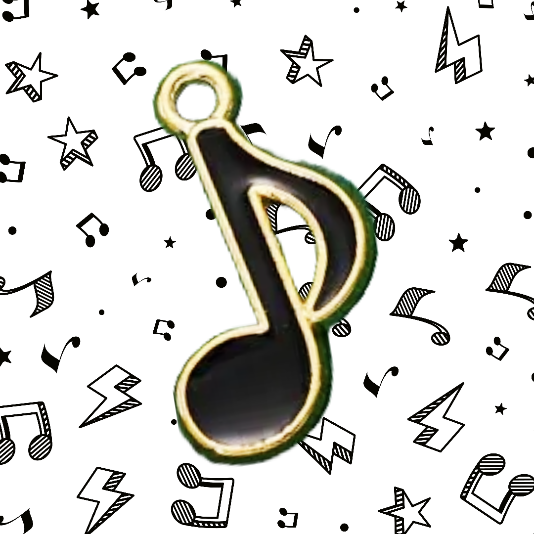 Music is Always The Answer Necklace - Quaver Note (Black)