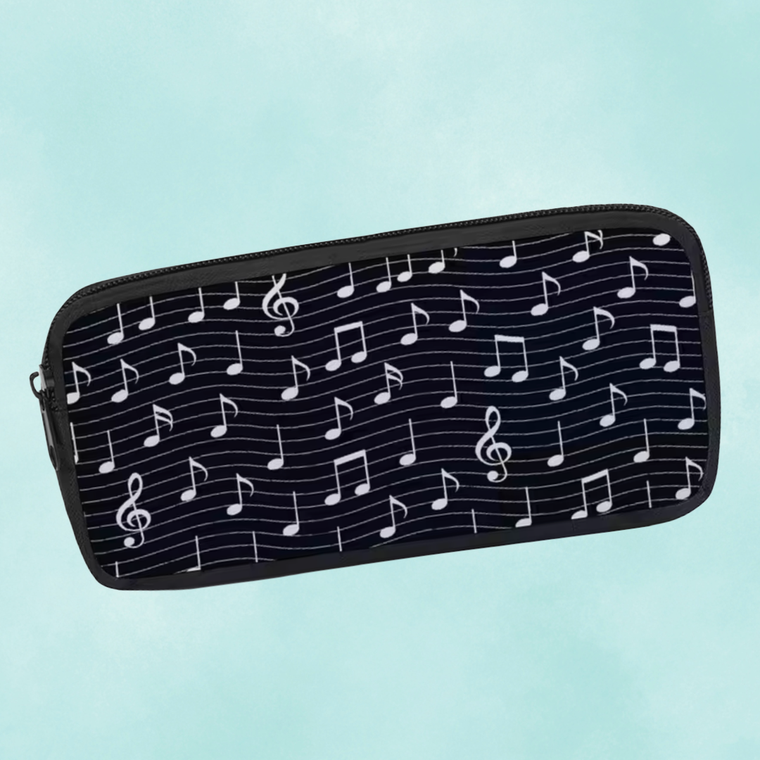 Black and White Music Motif Music Bag/Pencil Case