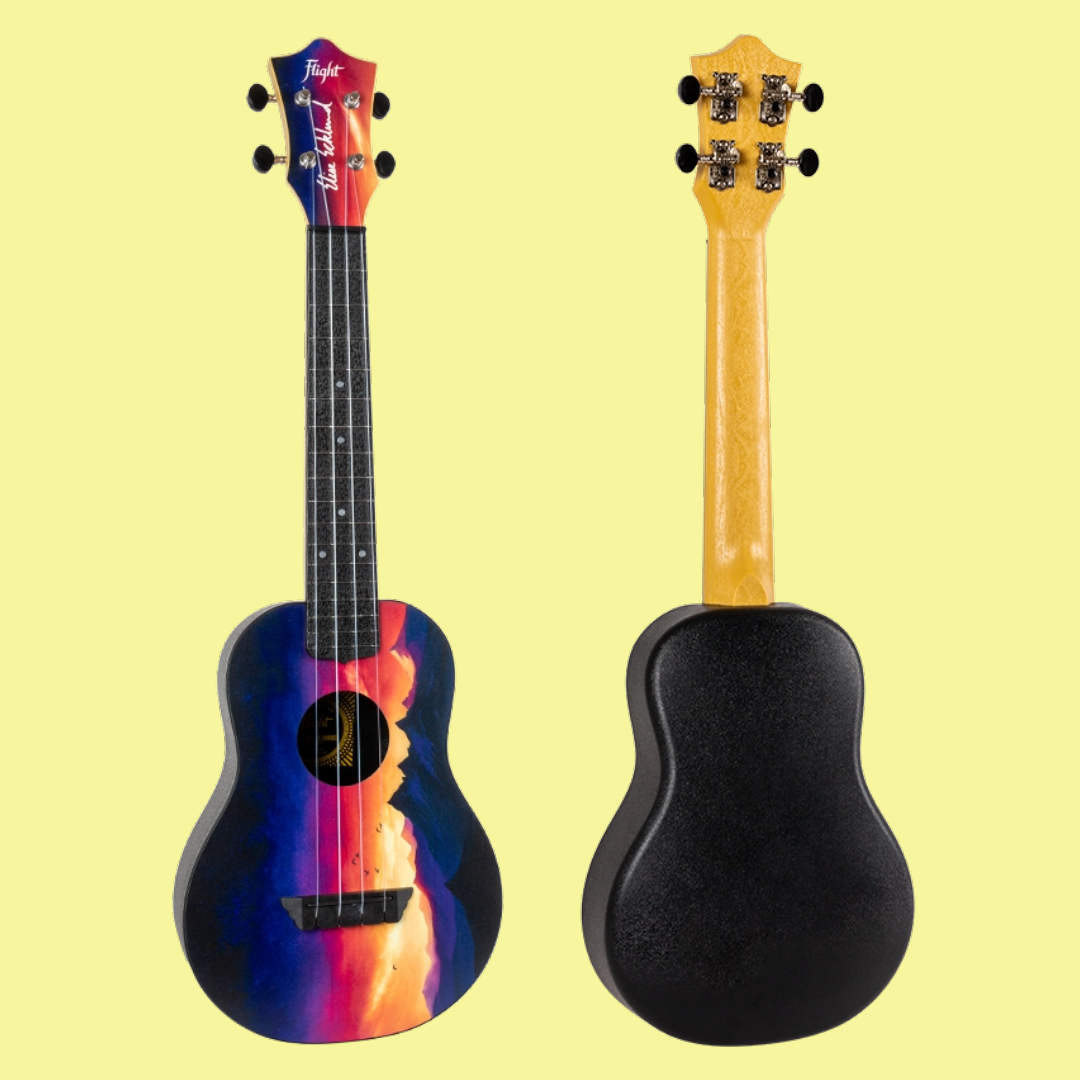 Flight TUC-EE Sunset Print Travel Concert Ukulele with Gig Bag