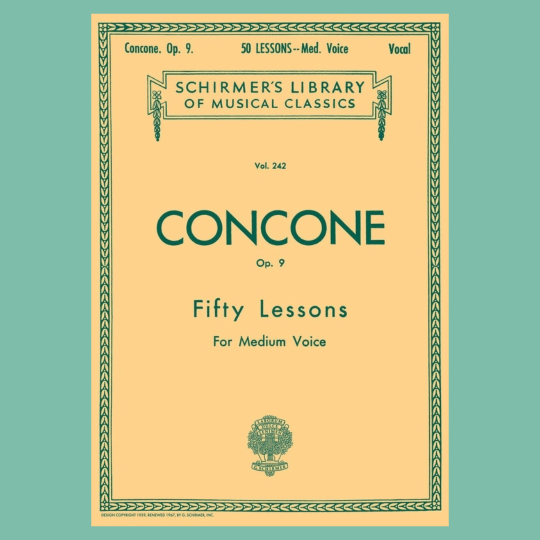 Concone - 50 Lessons Op. 9 Medium Voice Book with Piano Accompaniment
