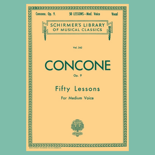 Concone - 50 Lessons Op. 9 Medium Voice Book with Piano Accompaniment