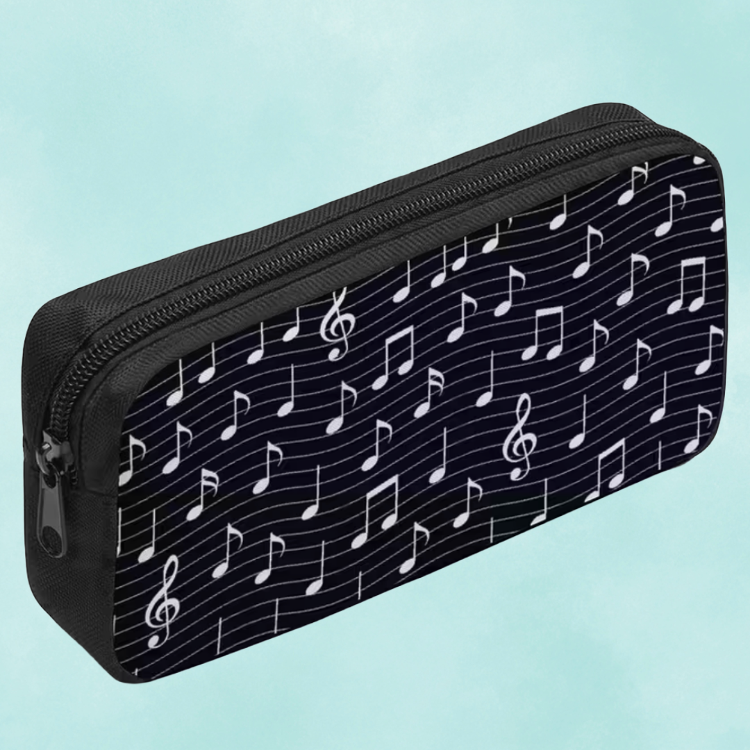 Black and White Music Motif Music Bag/Pencil Case