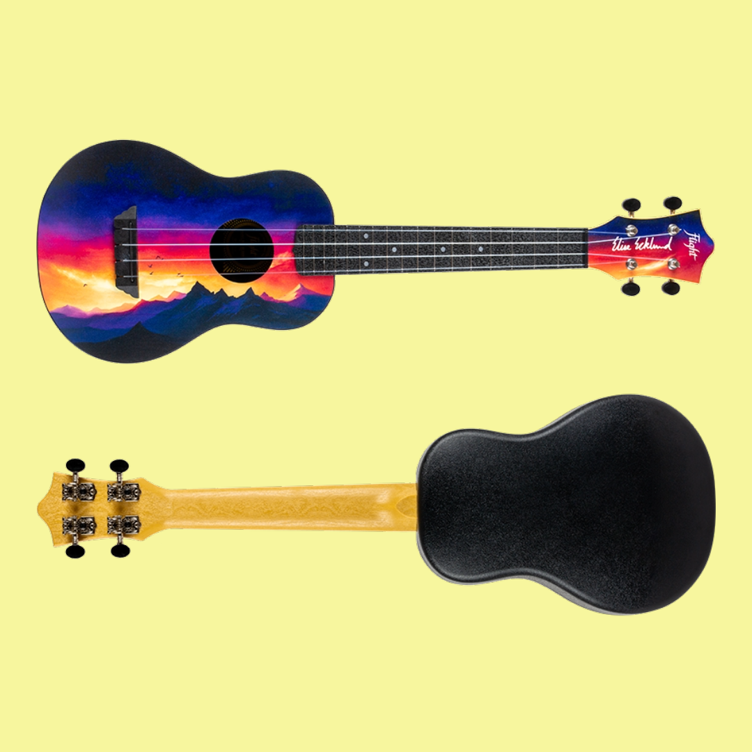 Flight TUC-EE Sunset Print Travel Concert Ukulele with Gig Bag