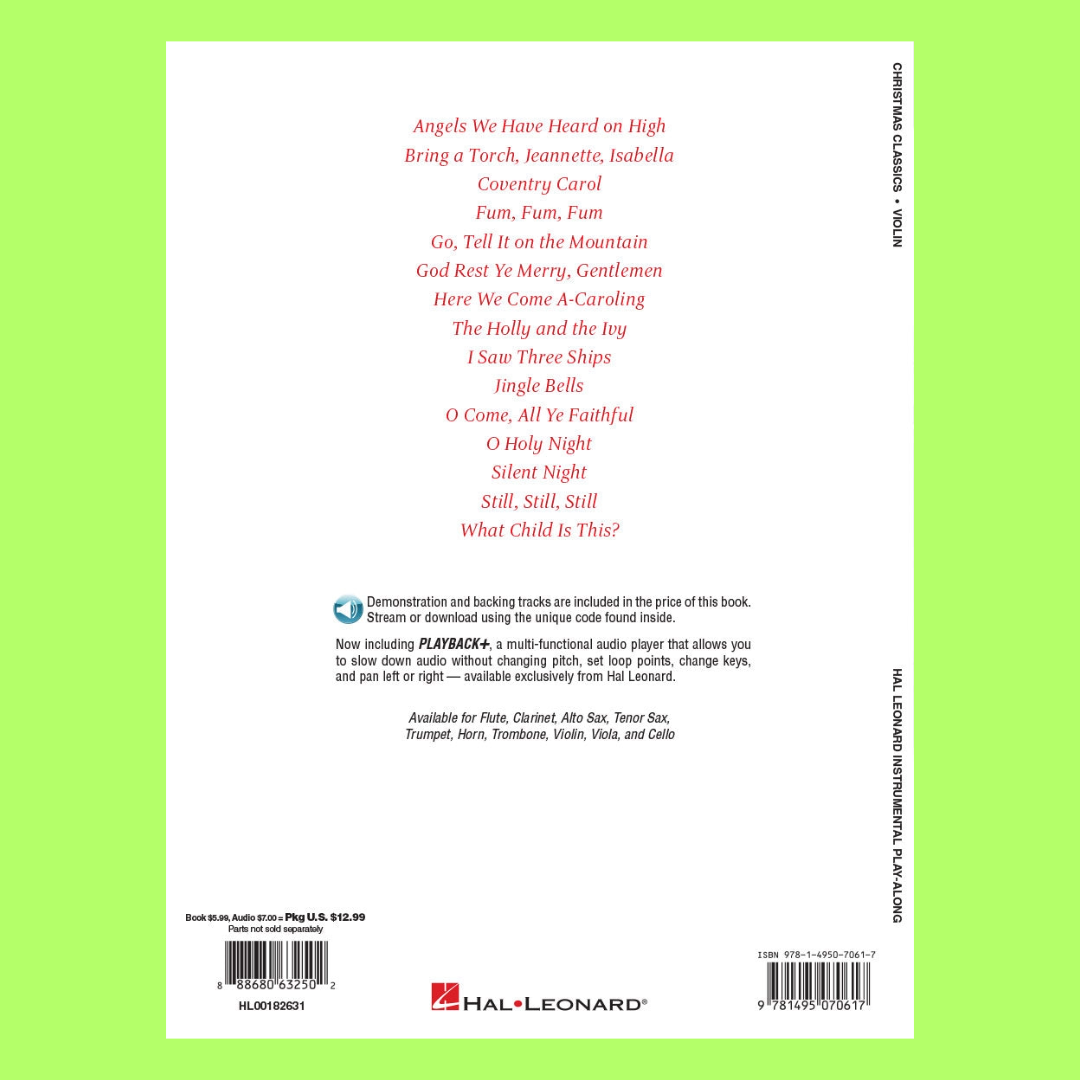 Christmas Classics Violin Play Along Book/Ola