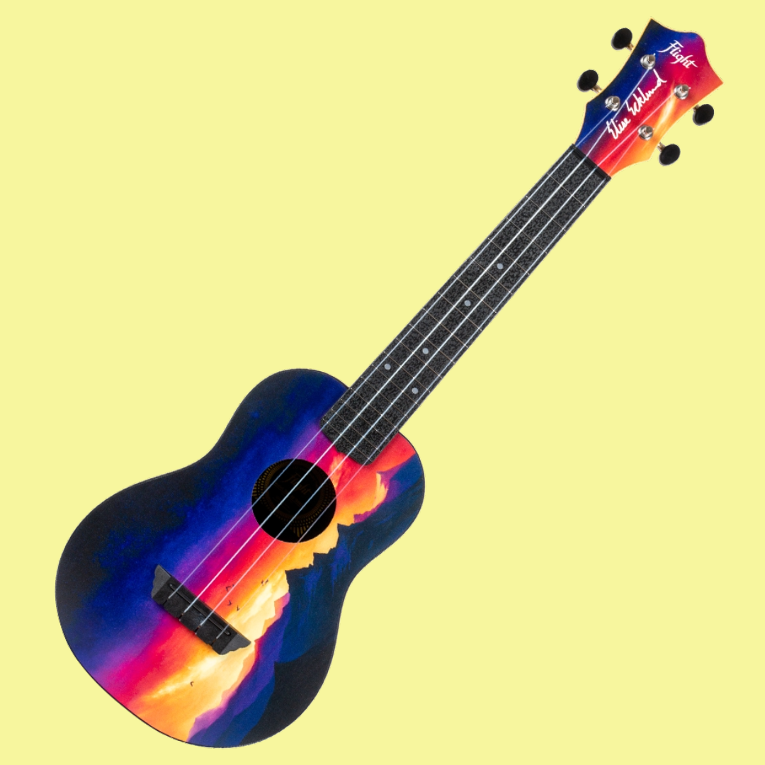 Flight TUC-EE Sunset Print Travel Concert Ukulele with Gig Bag