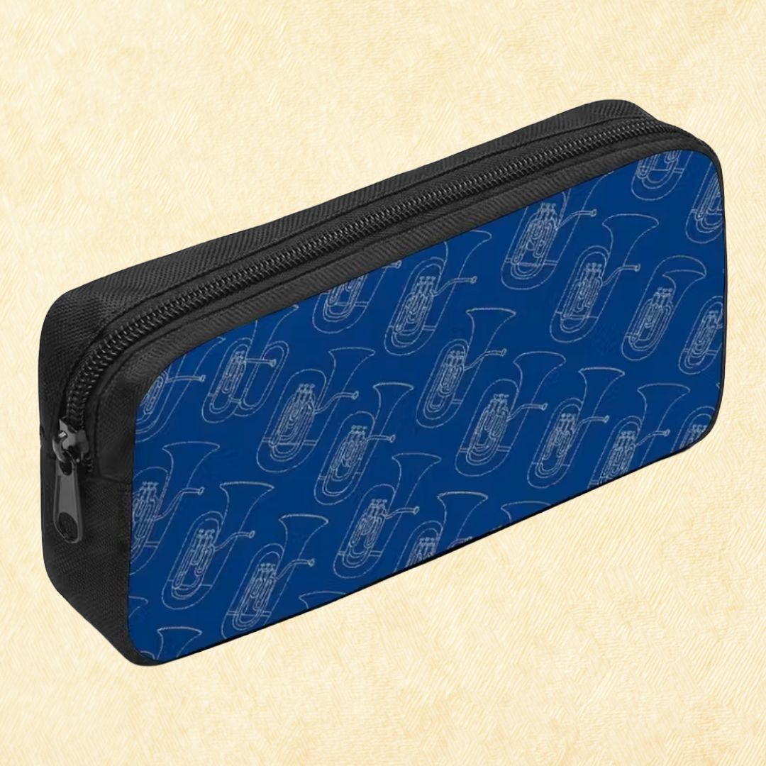 Tuba Design Music Bag/Pencil Case (Navy)