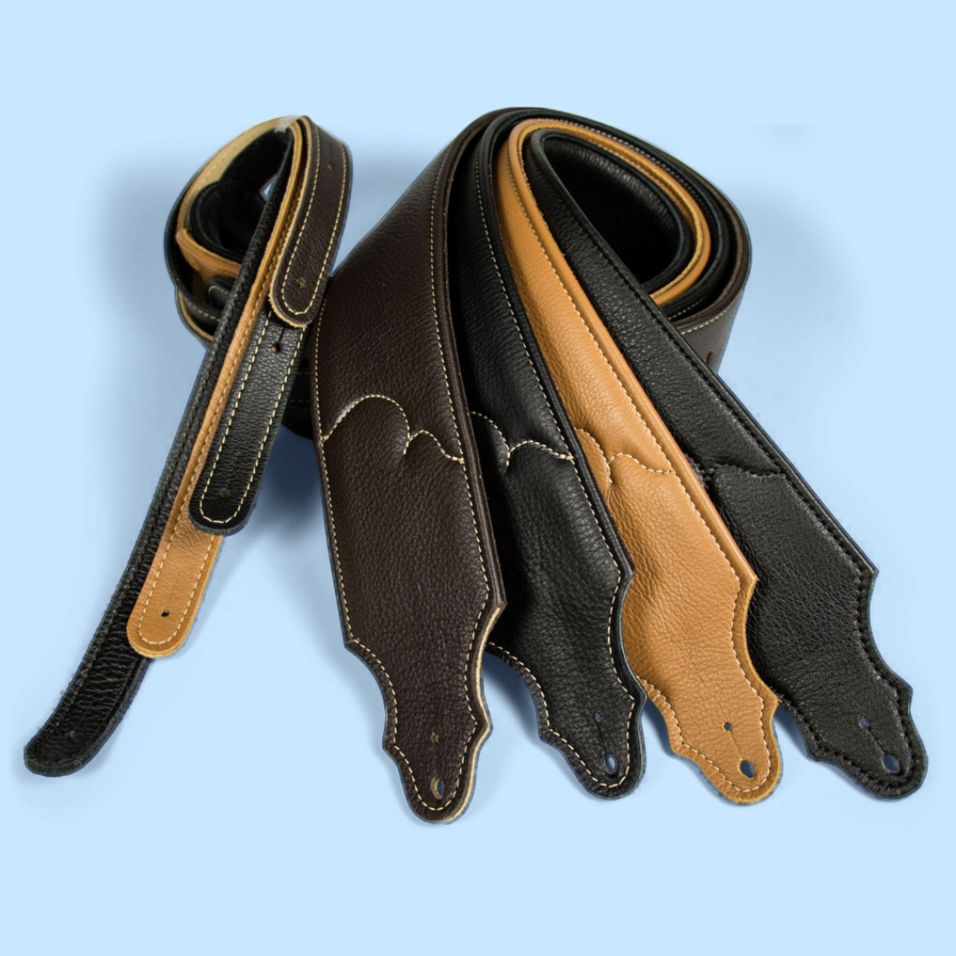 Franklin 3" Premium Caramel Padded Glove Leather Guitar Strap